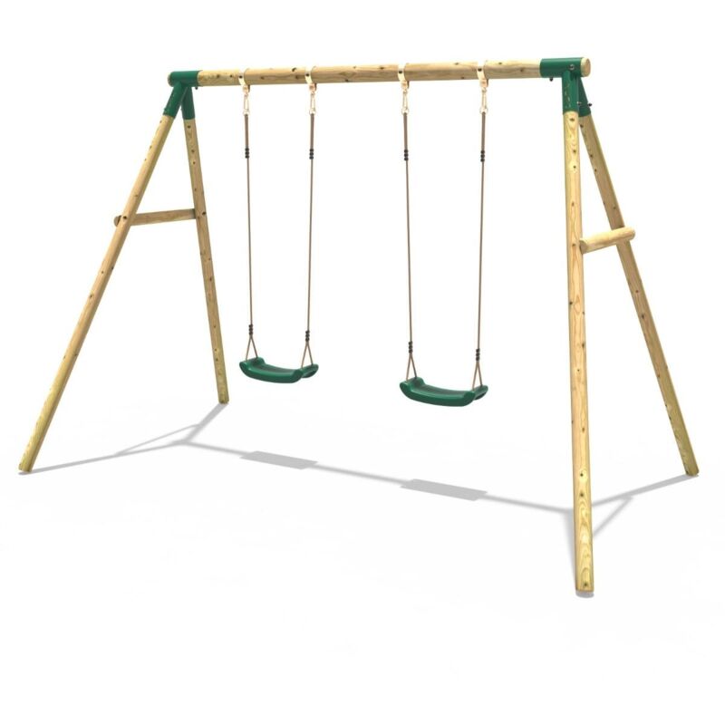 Rebo - Wooden Garden Swing Set with 2 Swings - Venus Green