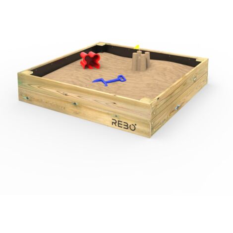 Rebo Wooden Sandpit Ball Pool Square Frame – 120cm x 120cm