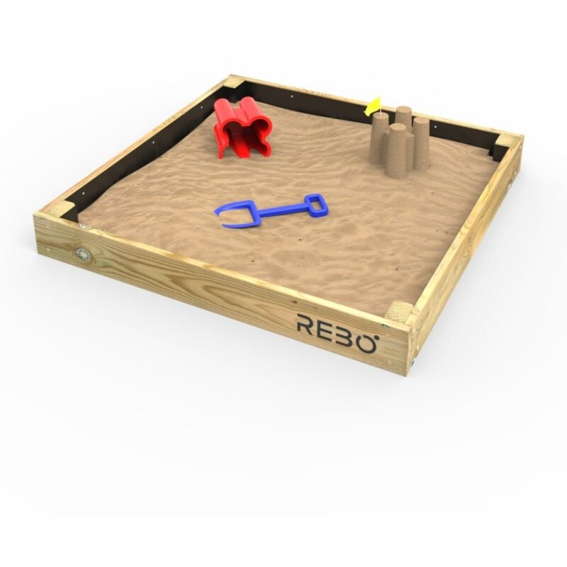 Wooden Sandpit Ball Pool Square Frame – 100cm x 100cm - Rebo