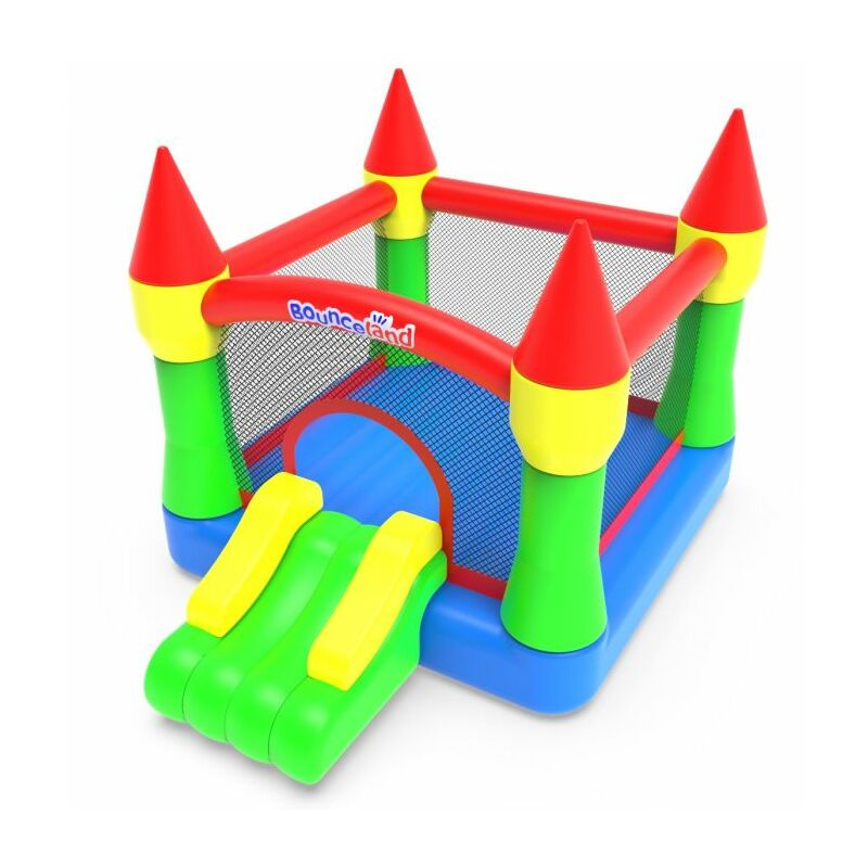 Rebo - Bounceland Inflatable Bouncy Castle with Blower - Classic Castle Bouncer - Multicoloured