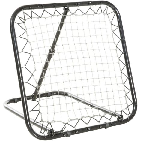 Rebondeur de Football Pliable, But de Rebond à 5 Niveaux pour Baseball et Basket, Métal Noir 78x84x65-78cm