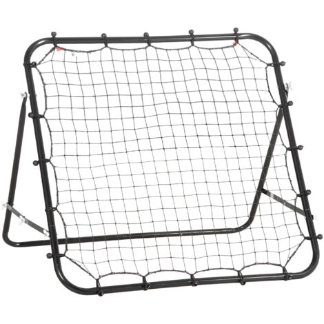 Rebondeur football 84x84 cm angle infiniment ajustable rebond mur but adolescents tir passe réception balle entraînement noir