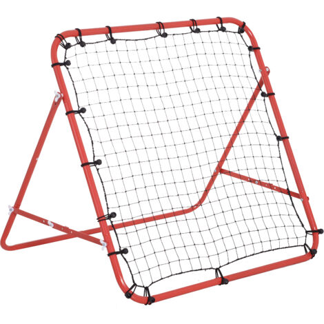 Rebondeur football 84x84 cm, angle infiniment réglable, mur de but pour adolescents, outil d’entraînement pour tir, passe et réception, couleur rouge