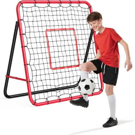 Rebondisseur de football 2-en-1 120 × 100 cm – Filet de rebond réglable pour passes, volées & têtes – Enfants, ados, adultes
