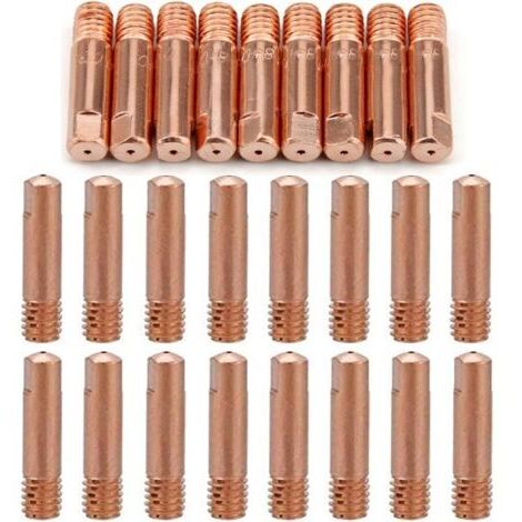 Reboot 40 pièces MB15 15AK buses de gaz buses de contact porte-buse 0,8/1,0 mm MIG/MAG consommables pour torche de soudage pointes de contact MIG machine de soudage MIG（20pc-0.8mm，20pcs-1.0mm）