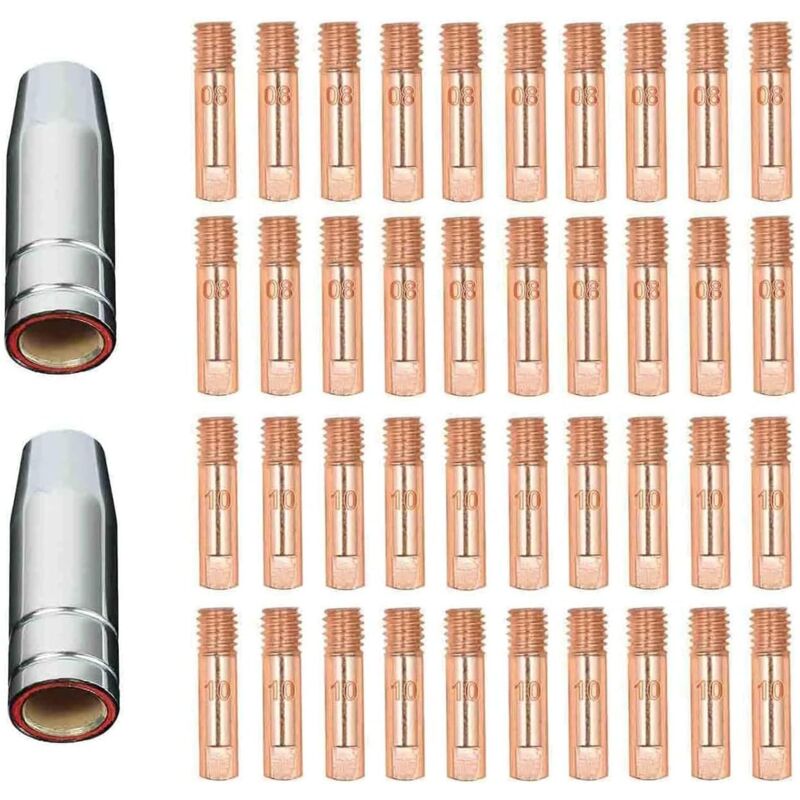 Reboot 42 pièces MB15 15AK buses de gaz buses de contact porte-buse 0,8/1,0 mm MIG/MAG consommables pour torche de soudage pointes de contact MIG