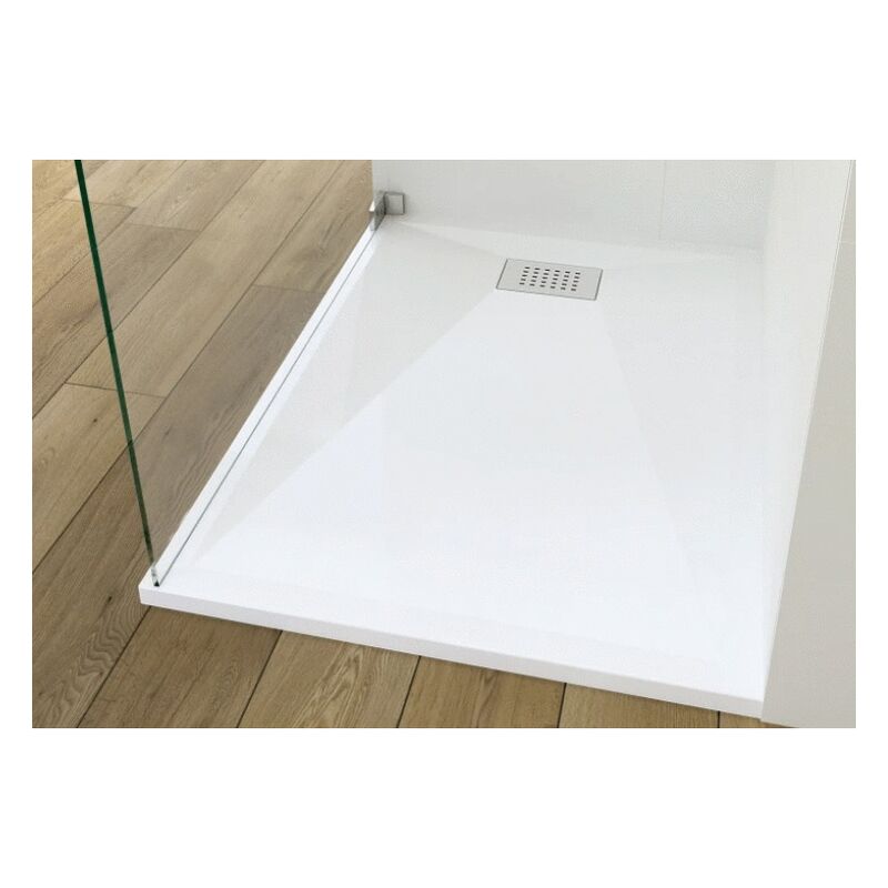 Receveur BIOTEC blanc extra-plat antiglisse 100x80x4cm PN24 - KINEDO - RD1107AD