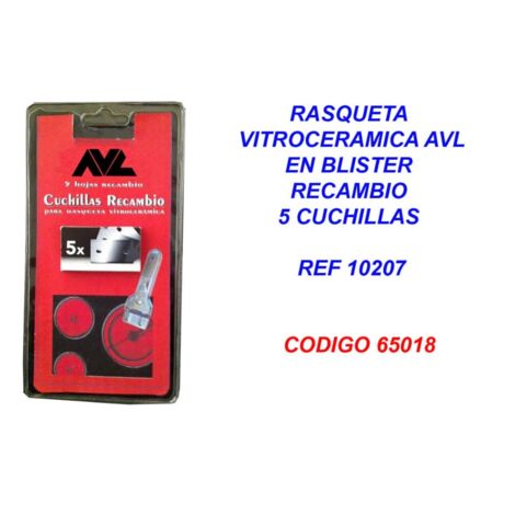 Recambio de 5 cuchillas para rasqueta vitrocerámica AVL blister 10207