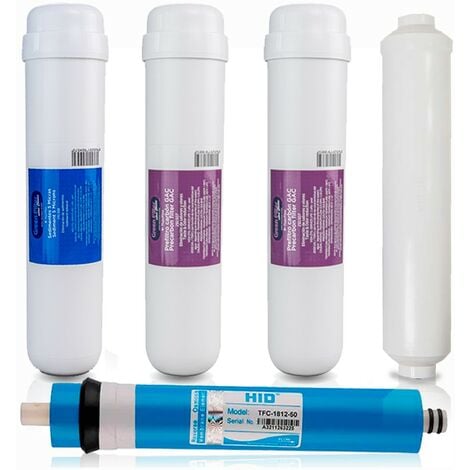 Kit Recambios 5 Filtros Osmosis Inversa y Membrana - LogicWater