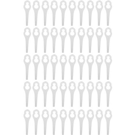 [Recambio para cortacésped] Eosnow 50 unidades cuchillas de plástico para BOSCH ALM 28 30 (blanco)