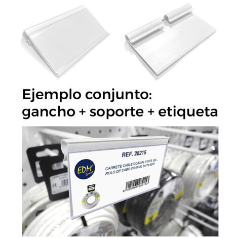 Recambio soporte etiqueta de plastico para gancho blanco edm