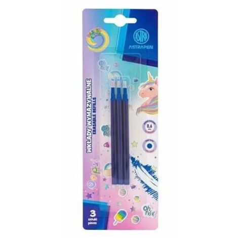 Recambios borrables azules ASTRA - Unicornio, 3 uds.