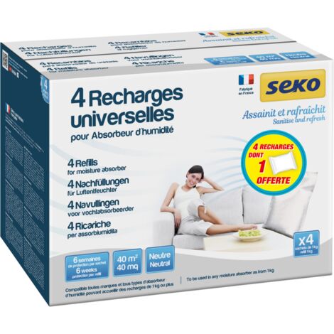 Recargas Universales para Absorbedor de Humedad Neutros 4 incluyendo 1 de regalo
