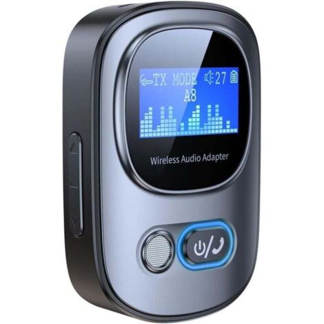 Récepteur audio Bluetooth 5.3 à faible latence 2 en 1, prise auxiliaire 3,5 mm blindée, adaptateur sans fil pour TV, avion, voiture