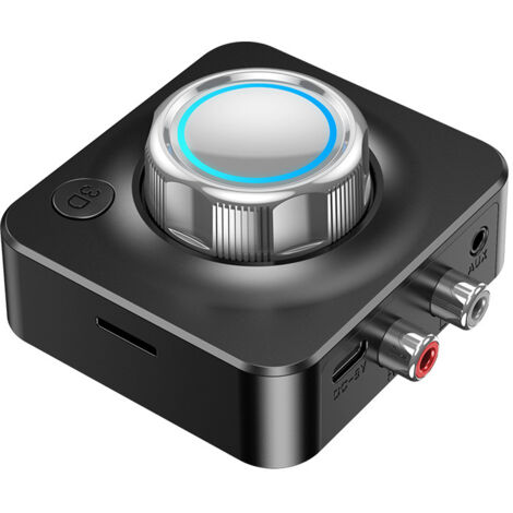 Recepteur Bluetooth 5.0, Dual RCA 3.5 mm Jack Adaptateur Bluetooth pour Chaine Hi-FI, Recepteur Audio Bluetooth RCA pour Haut-parleurs, Amplificateurs et Autoradios