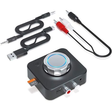 Récepteur Bluetooth 5.0 RCA, adaptateur sans fil jack 3,5 mm AUX,récepteur audio avec qualité sonore HIFI