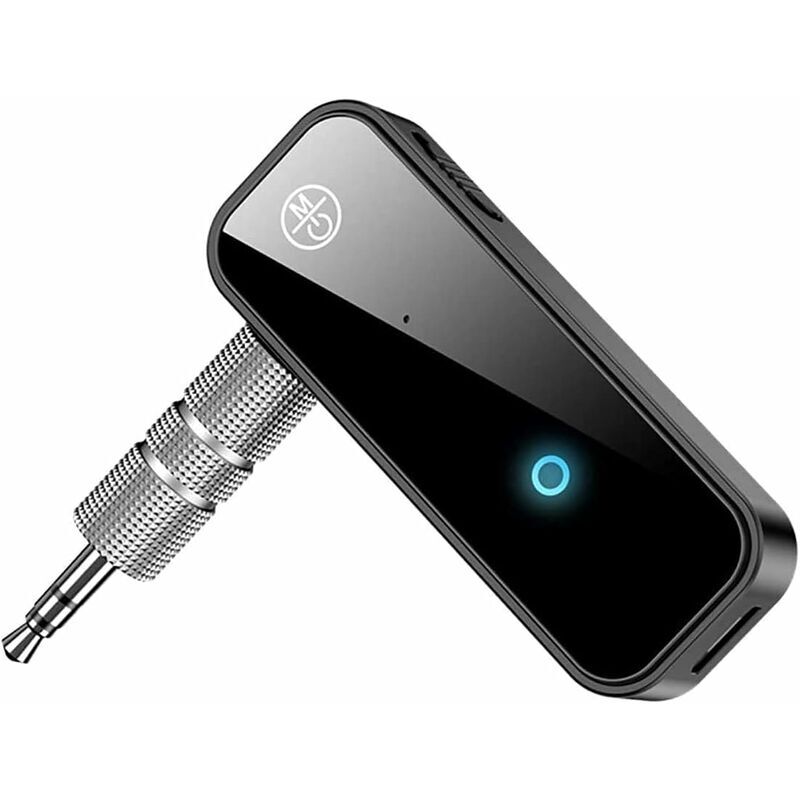 Récepteur Bluetooth 5.0, Voiture Adaptateur Bluetooth Suppression du Bruit, Aux 3.5mm Jack Adaptateur Audio Portable sans Fil, Kit Main Libre Voiture