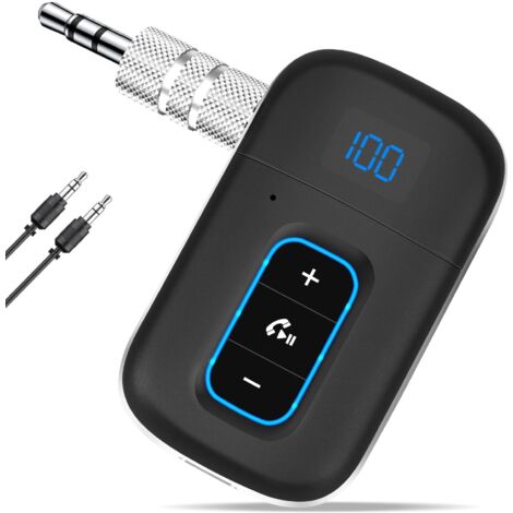 Récepteur Bluetooth Voiture, Adaptateur Bluetooth Jack 3.5mm AUX Bluetooth Recepteur pour Haut-Parleur/Stéréo Domestique
