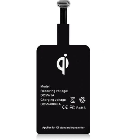 Récepteur de charge sans fil USB-C Qi 1300 mA pour Samsung Galaxy S21, A52s, A72, A32, A12, A51, A50, Google Pixel, Huawei, LG, Sony - Adaptateur ultra fin pour chargement sans fil