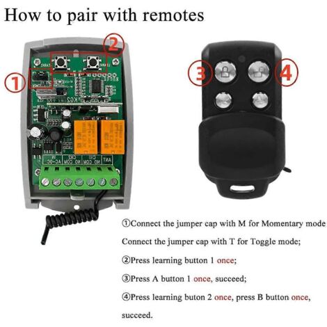 Récepteur de télécommande de porte de garage Tuya WIFI 433 MHz 2 canaux