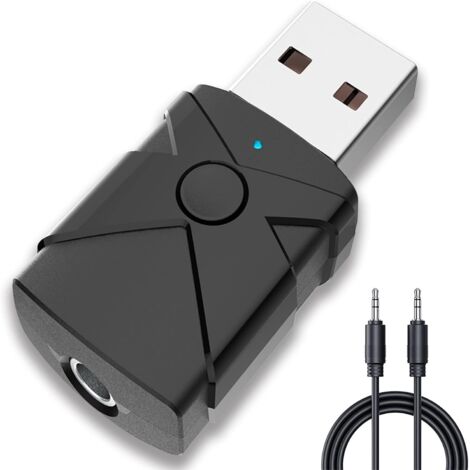 Récepteur émetteur Bluetooth 5.2, 5 en 1 sans Fil Voiture Adaptateur Bluetooth Aux avec Prise Jack 3,5 mm pour Le Streaming de Musique, pour Haut-parleurs stéréo TV Maison Voiture