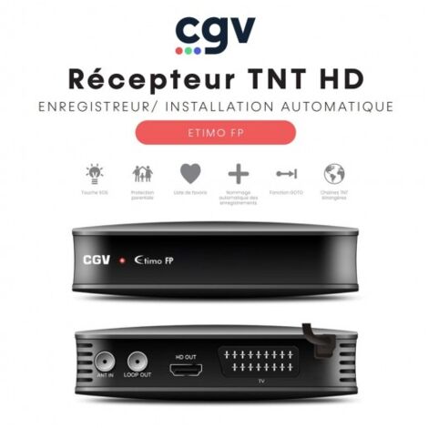 Récepteur Enregistreur TNT HD ETIMO FP - Installation automatique, Time Shift, Instant Replay, Fonction Timer, GO-TO