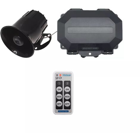 Récepteur extérieur armable sans fil 800m avec sirène 118dB 6 tons & télécommande - 2 ZONES temporisées (PROTECT 800)