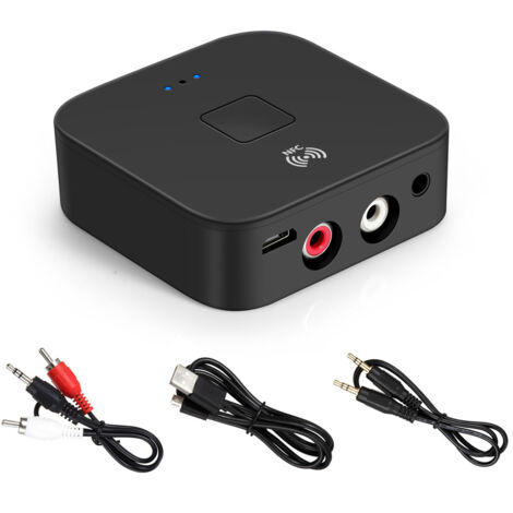 Récepteur Nfc Bluetooth 5.0, Adaptateur Audio Bluetooth Pour Chaîne Stéréo, Adaptateur Audio Sans Fil Hifi Avec Prise Aux Rca