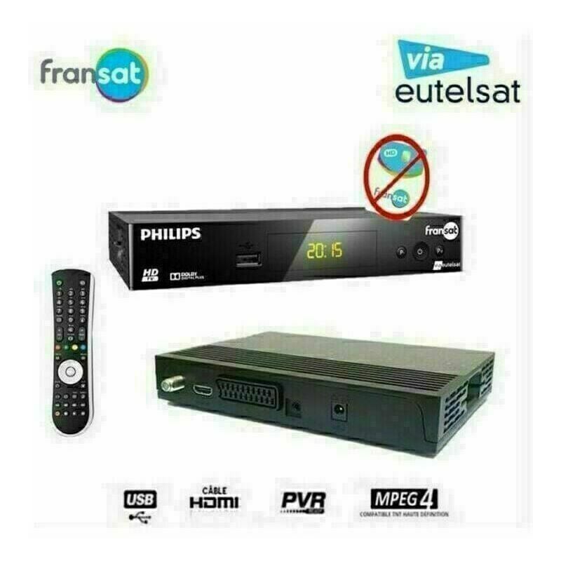 Hdme - Récepteur Philips dsr 3031F, Démodulateur Satellite - Enregistreur usb hd fransat (Vendu Sans Carte) - noir