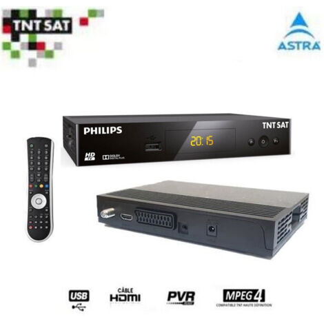 RECEPTEUR PHILIPS DSR 3231T , DEMODULATEUR SATELLITE HD S.C TNTSAT (ASTRA 19.2°)