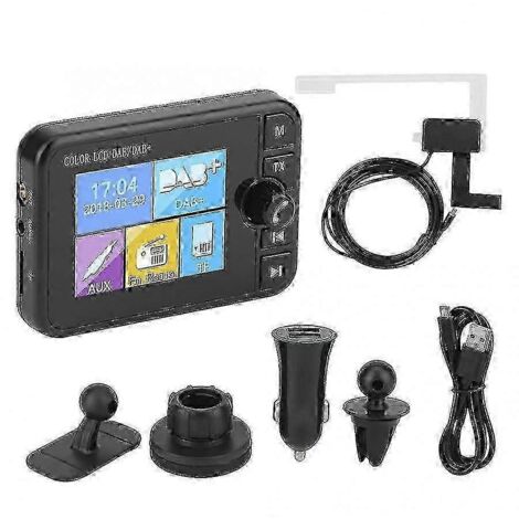 Récepteur radio DAB pour autoradio, adaptateur de diffusion de signal numérique DAB+, antenne compatible Bluetooth, émetteur MP3 FM