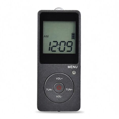 Récepteur radio portable HRD-602, radio FM/AM, écran LCD, bouton de verrouillage, radio de poche avec écouteurs et podomètre de sport