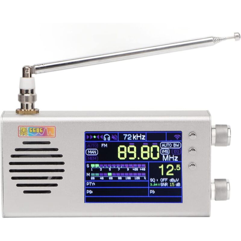 Récepteur Radio Toutes Bandes, Radio AM FM à Ondes Courtes et Ondes Moyennes, Radio Portable à Bande Complète LCD 3,2 Pouces avec Boîtier en Métal,