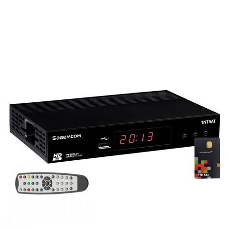 Récepteur Satellite HD - SAGEM - TNTSAT V6 - HDMI - Noir - Compact 193x136x36mm