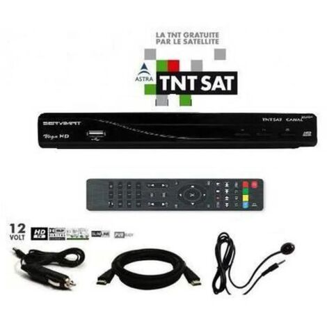 RECEPTEUR SATELLITE SERVIMAT VEGA +CARTE TNTSAT +CORDON 12 V+ DEPORT IR +HDMI