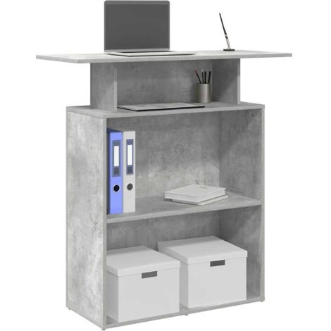 Reception Desk Concrete Grey 100x40x104 cm Engineered Wood vidaXL