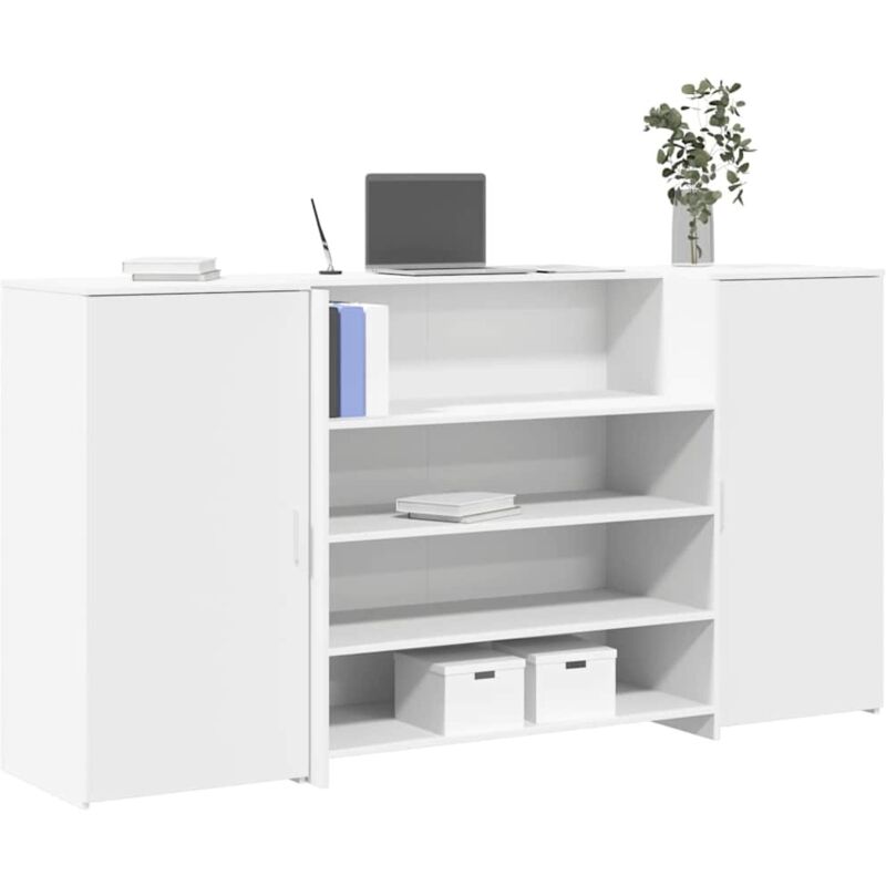 Vidaxl - Reception Desk White 200x50x103.5 Cm Engineered Wood