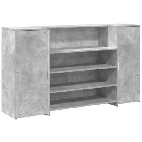 Reception Desk Concrete Grey 180x50x103.5 cm Engineered Wood vidaXL