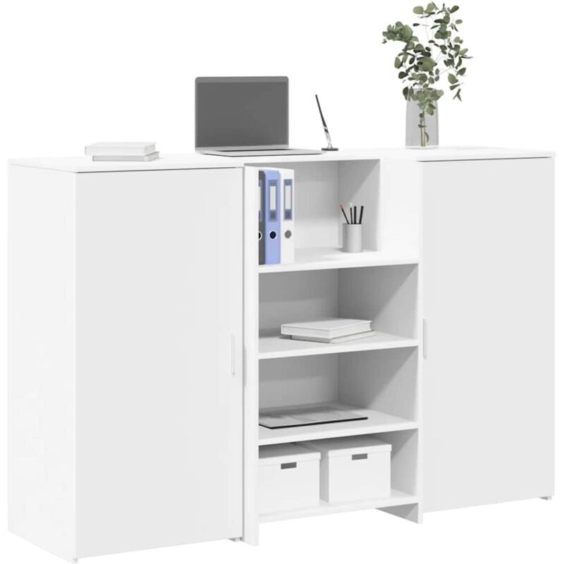 Vidaxl - Reception Desk White 155x50x103.5 Cm Engineered Wood