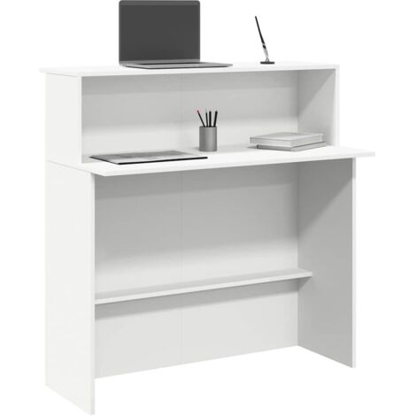 Reception Desk White 100x50x103.5 cm Engineered Wood vidaXL