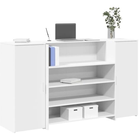 Reception Desk White 180x50x103.5 cm Engineered Wood vidaXL