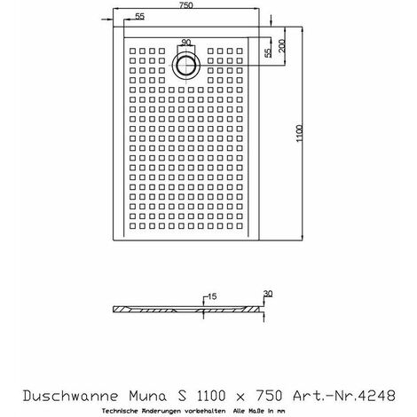 Receptor De Ducha Hoesch Muna S Con Slase 1100X750X30Mm Blanco