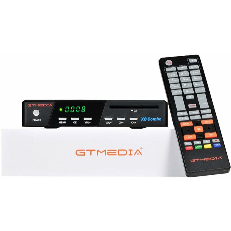 

Receptor de TV digital X8 COMBO HD con WiFi DVB-S / S2 / S2X H.265 Soporte Multi-stream / T2-MI CA CARD - Gtmedia