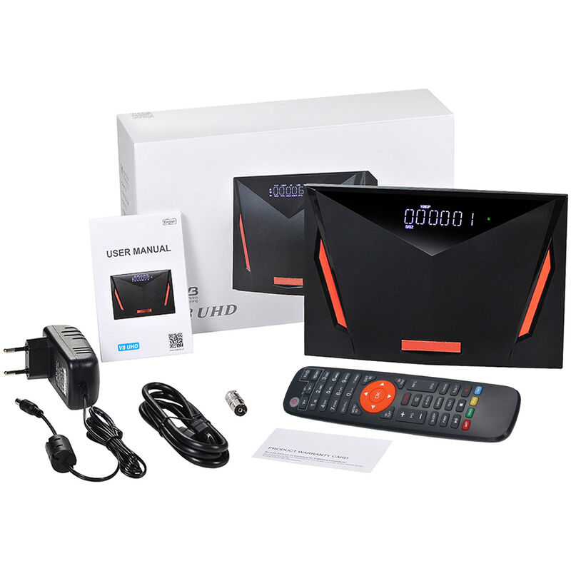 

Receptor de TV V8 UHD Combo DVB-S / S2 / S2X + T / T2 / Cable / ATSC-C / ISDBT H.265 4K Ultra HD Modulo WIFI integrado de 2.4G TV BOX - Gtmedia