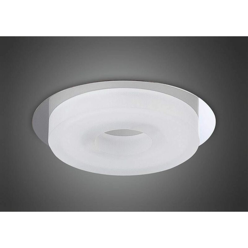 09diyas - Recessed ceiling light Marcel Ampoules 6W LED round 3000K IP44, 550lm, polished chrome / frosted acrylic