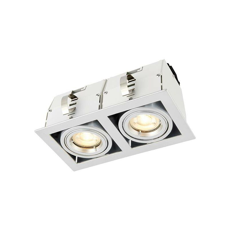 Saxby Garrix - LED Twin Tiltable Recessed Light Satin Silver