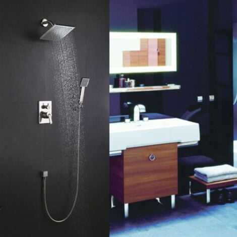 Recessed shower pack with 2-function mixer in brushed nickel
