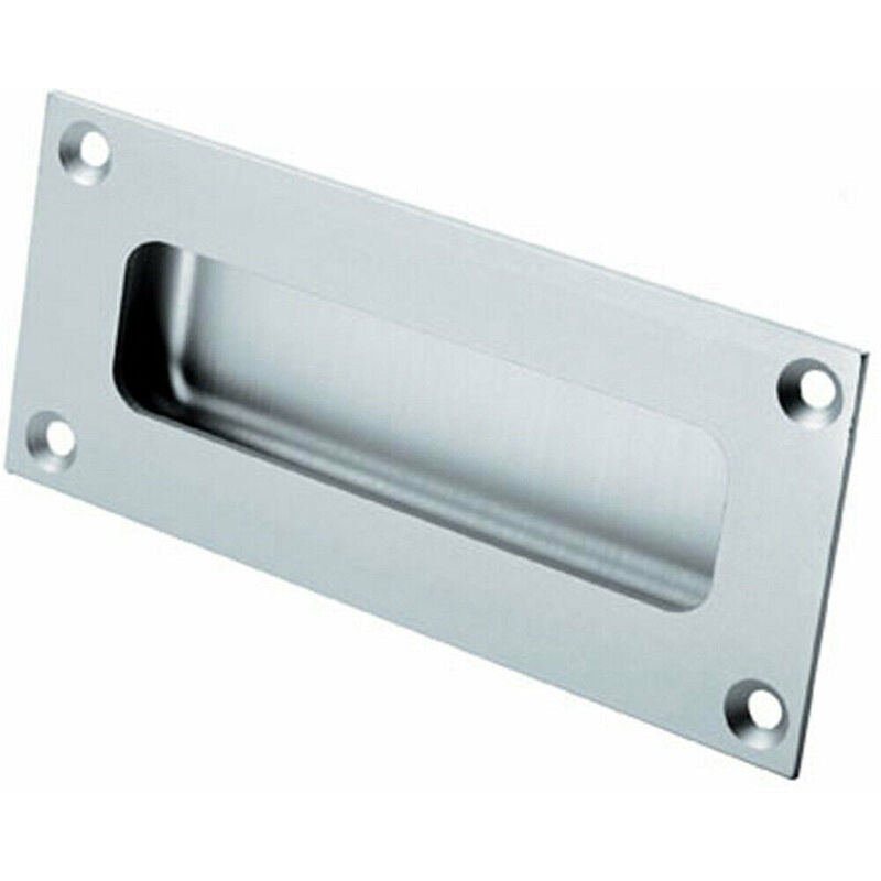 Recessed Sliding Door Flush Pull Handle 100 x 50mm Satin Anodised Aluminium