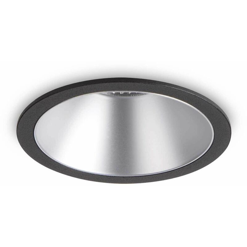 01-ideal Lux - Recessed spotlight Black / Silver GAME 1 aluminum bulb