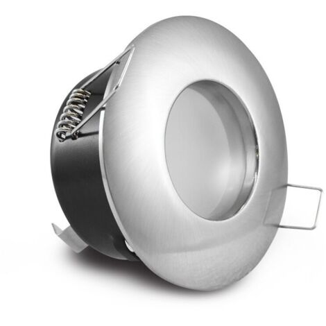 Recessed spotlight frame, brushed stainless steel housing, for bathroom, living room, kitchen, bedroom (bulbs not included)
